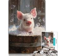 1000 Piece Jigsaw Puzzles for Teenagers Cute Pig,Learning Educational Toys Family Games Unique Birthday And Gifts (75x50cm)