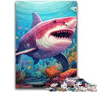 1000 Piece Jigsaw Puzzles for Teenagers Cute Shark Adult Puzzles,Stress Reliever Difficult Challenge Unique Home Decor And Gifts (50x75cm)