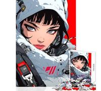 1000 Piece Jigsaw Puzzles for Teenagers Cyberpunk Anime Girl Educational Toy Great Gift Brain Teaser Game Artists Collection, Fine Art Size 38x52cm