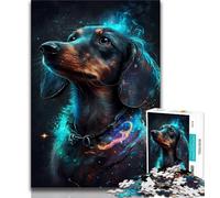 1000 Piece Jigsaw Puzzles for Teenagers Dachshund Dog Adult Puzzles,Stress Reliever Staycation Kill Time Wishlist with Santa Claus (size 38x26cm)