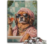 1000 Piece Jigsaw Puzzles for Teenagers Dalmatian in The Bathroom Adult Jigsaw,Fun Activity for Home, Rainy Days Toys, Birthday Gifts (38x26cm)