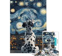 1000 Piece Jigsaw Puzzles for Teenagers Dalmatian Stargazer Fun Games Addictive Toys to Cultivate Patience Birthday Gifts Suitable for Couples (size 75x50cm)