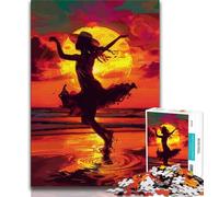 1000 Piece Jigsaw Puzzles for Teenagers Dancer in The Sunset Puzzles,Learning Educational Toys Family Games Unique Birthday And Gifts (size 75x50cm)