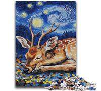 1000 Piece Jigsaw Puzzles for Teenagers Deer Night Sky for Age 14 Years And over Decompressing Intellectual Educational Toy Great Gift 50x75cm