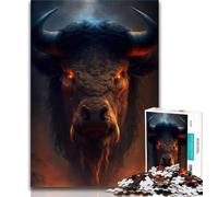 1000 Piece Jigsaw Puzzles for Teenagers Demonic Bison Puzzles for Teenagers,Challenging Family Activity Games DIY Toy for Home Wall Decor Gifts (size 75x50cm)