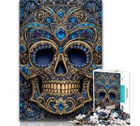 1000 Piece Jigsaw Puzzles for Teenagers Diamond Skull Teenager Jigsaw,Birthday Present, Gifts, Wall Art for Age 14 Years Up 26x38cm