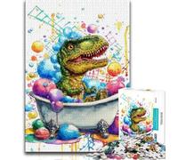 1000 Piece Jigsaw Puzzles for Teenagers Dinosaur Taking A Bath Puzzles for Teenagers,Challenging Family Activity Games DIY Toy for Home Wall Decor Gifts (size 38x26cm)