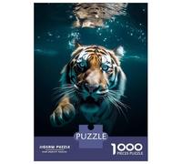 1000 Piece Jigsaw Puzzles for Teenagers Diving Tiger in Blue Water Jigsaw for Adults Relax Games Hand Speed Race Deal As Gifts for The Whole Family 38x26cm/1000pcs