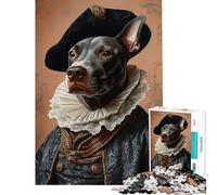 1000 Piece Jigsaw Puzzles for Teenagers Dobberman in Renaissance Attire Brain Teaser Game Toy Intellectual Game Great Gifts for Games Presents for Women (size 50x75cm)