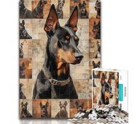 1000 Piece Jigsaw Puzzles for Teenagers Doberman Pinscher Collage Teenager Jigsaw,Relax Games Is Ideal As A Gift for The Whole Family 75x50cm