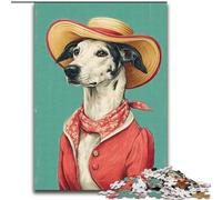 1000 Piece Jigsaw Puzzles for Teenagers Dog Cowgirl Art, Challenging Game Toys Wall Decoration Unique Birthday And Xmas Gifts (Size 50x75cm)