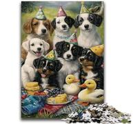 1000 Piece Jigsaw Puzzles for Teenagers Dog Picnic Challenging Game Toys for Is Ideal As A Gift for The Whole Family 26x38cm