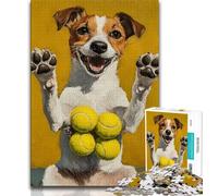 1000 Piece Jigsaw Puzzles for Teenagers Dog Playing Tennis Teenager Puzzles,Quiz Game for Is Ideal As A Gift for The Whole Family (size 75x50cm)