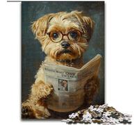1000 Piece Jigsaw Puzzles for Teenagers Dog Reading Newspaper Vibrant And Unique Design Relaxing & Challenging Puzzle Experience 26x38cm