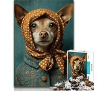 1000 Piece Jigsaw Puzzles for Teenagers Dog Wearing A Turban, Analysis And Logic,is Ideal As A Gift for The Whole Family Suitable for And 14 38x26cm
