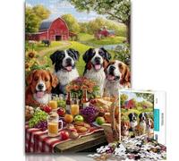 1000 Piece Jigsaw Puzzles for Teenagers Dogs on A Picnic Adult Puzzles,Stress Reliever Staycation Kill Time Wishlist with Santa Claus (size 75x50cm)