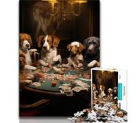 1000 Piece Jigsaw Puzzles for Teenagers Dogs Playing Poker,Challenging To Complete But Fun And Humorous Birthday Present,Gifts,Wall Art (75x50cm)