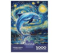 1000 Piece Jigsaw Puzzles for Teenagers Dolphin's Starry Leap Adult Jigsaw Puzzle Toy Wall Decor Wall Art Unique Birthday And Gifts 70x50cm/1000pcs