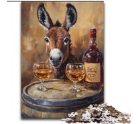 1000 Piece Jigsaw Puzzles for Teenagers Donkey on A Wine Barrel, Educational Toys for Is Ideal As A Gift for The Whole Family for And 14 Years Old (Size 26x38cm)