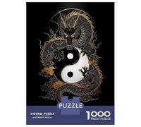1000 Piece Jigsaw Puzzles for Teenagers Dragon And Yin Yang Symbol Art Adult Jigsaw Puzzle Brain Teaser Game Difficult Challenge Unique Birthday And Gifts 70x50cm/1000pcs