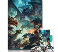 1000 Piece Jigsaw Puzzles for Teenagers Dragon Battle Royale 1000 Piece Puzzle,Challenging Family Activity Games DIY Toy for Home Wall Decor Gifts 38x26cm