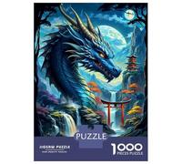 1000 Piece Jigsaw Puzzles for Teenagers Dragon Silhouette Torii Jigsaw for Adults DIY Toys Pattern Assembly Help The Brain Exercise 52x38cm/1000pcs