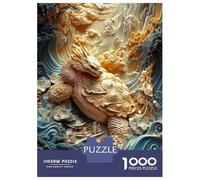1000 Piece Jigsaw Puzzles for Teenagers Dragon Turtle Relief Jigsaw for Adults DIY Toys Pattern Assembly Help The Brain Exercise 38x26cm/1000pcs