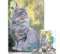 1000 Piece Jigsaw Puzzles for Teenagers Dreamy Maine Coon Puzzles for Teenagers,Challenging Game Gifts for Is Ideal As A Gift for The Whole Family 38x26cm