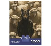 1000 Piece Jigsaw Puzzles for Teenagers Dressed Wolf Sheep Leader Adult Jigsaw Puzzle Brain Teaser Game Difficult Challenge Unique Birthday And Gifts 38x26cm/1000pcs