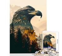 1000 Piece Jigsaw Puzzles for Teenagers Eagle Double Exposure Toy Wall Decor Gift For Birthdays Family Game Train Your Brain And Hands Size 38x52cm