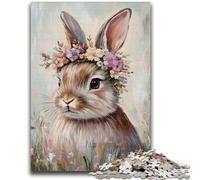 1000 Piece Jigsaw Puzzles for Teenagers Easter Bunny Learning Educational Toy for Is Ideal As A Gift for The Whole Family 26x38cm