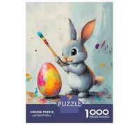 1000 Piece Jigsaw Puzzles for Teenagers Easter Bunny Painter Jigsaw for Adults Relax Games Hand Speed Race Deal As Gifts for The Whole Family 52x38cm/1000pcs
