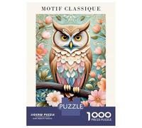 1000 Piece Jigsaw Puzzles for Teenagers Elegant Romantic Owl Art Puzzle for Adults Relax Games Perfect Decoration Deal As Gifts for The Whole Family 52x38cm/1000pcs