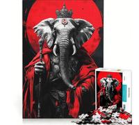 1000 Piece Jigsaw Puzzles for Teenagers Elephant Crimson Warrior, Educational Toy, Tough Challenge, for Is Ideal As A Gift 38x26cm