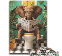1000 Piece Jigsaw Puzzles for Teenagers Elephant in The Toilet Puzzles,Educational Games Home Decoration Unique Home Decor And Gifts (75x50cm)