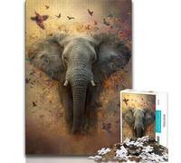 1000 Piece Jigsaw Puzzles for Teenagers Elephant,Learning Educational Toys Family Games Unique Birthday And Gifts (38x26cm)