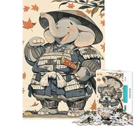 1000 Piece Jigsaw Puzzles for Teenagers Elephant Samurai Cartoon Character Help The Brain Exercise Difficult Hard Relaxing Games Suitable for Ages 14 And Up (38X26cm)