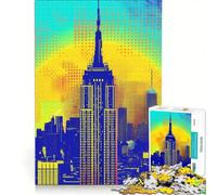 1000 Piece Jigsaw Puzzles for Teenagers Empire State Building Skyline, Educational Toy, Tough Challenge, for Is Ideal As A Gift 50x75cm