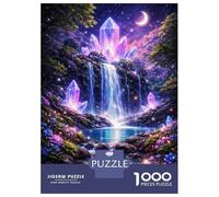 1000 Piece Jigsaw Puzzles for Teenagers Enchanted Crystal Waterfall at Night Adult Jigsaw Puzzle Toy Wall Decor Wall Art Unique Birthday And Gifts 52x38cm/1000pcs