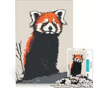 1000 Piece Jigsaw Puzzles for Teenagers Endangered Animals︰ The Sad Red Panda, Educational Toy, Tough Challenge, for Is Ideal As A Gift 38x26cm