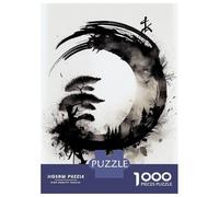 1000 Piece Jigsaw Puzzles for Teenagers Enso Circle Life Ink Wash Jigsaw for Adults DIY Toys Pattern Assembly Help The Brain Exercise 38x26cm/1000pcs
