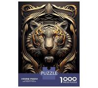1000 Piece Jigsaw Puzzles for Teenagers Epic Tiger Golden Art Deco Jigsaw for Adults Relax Games Hand Speed Race Deal As Gifts for The Whole Family 38x26cm/1000pcs