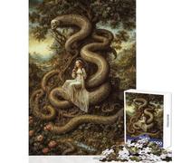 1000 Piece Jigsaw Puzzles for Teenagers Eve And Serpent Educational Game Staycation Kill Time Home Decoration Toys Challenging Game Gifts (38X52cm)
