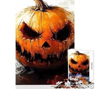 1000 Piece Jigsaw Puzzles for Teenagers Evil Pumpkin Jack-o'-Lantern Family Game Presents for Women Toy Wall Decor Challenging Game Gifts (38X52cm)