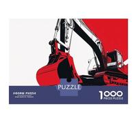 1000 Piece Jigsaw Puzzles for Teenagers Excavator Heavy Duty Construction Teenager Puzzles Anti-Stress Toys Presents for Women Stress Reduction Gifts 38x26cm/1000pcs