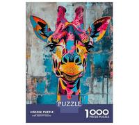 1000 Piece Jigsaw Puzzles for Teenagers Expressive Giraffe Adult Puzzles Relaxing Games Enhance Memory Help The Brain Exercise 38x26cm/1000pcs
