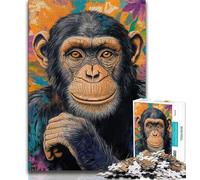 1000 Piece Jigsaw Puzzles for Teenagers Fantasy Chimpanzee 1000 Piece Puzzle,Artistic Wall Decor & Birthday Gift Idea for Friends, Home Office (size 38x26cm)