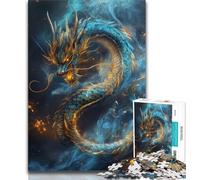 1000 Piece Jigsaw Puzzles for Teenagers Fantasy Chinese Dragon Puzzles for Teenagers,Challenging Game Gifts for Is Ideal As A Gift for The Whole Family 38x26cm