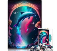 1000 Piece Jigsaw Puzzles for Teenagers Fantasy Dolphin 1000 Piece Jigsaw,Educational Stress Relief Toy Great Gifts And Toys (size 38x26cm)