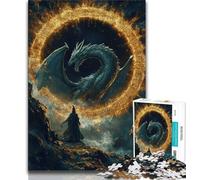 1000 Piece Jigsaw Puzzles for Teenagers Fantasy Dragon Wizard,Challenging Game And Family Play with Fully Interlocking Randomly Shaped Pieces (38x26cm)